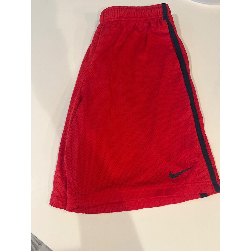 Nike Mens Red Mesh Athletic Shorts With Side Pockets & Drawstring - Size L